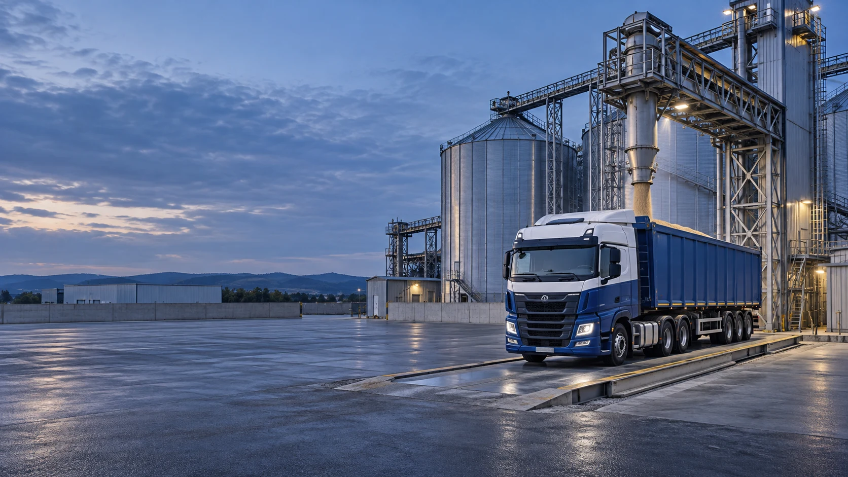 Industrial truck weighing and automated bulk loading concept